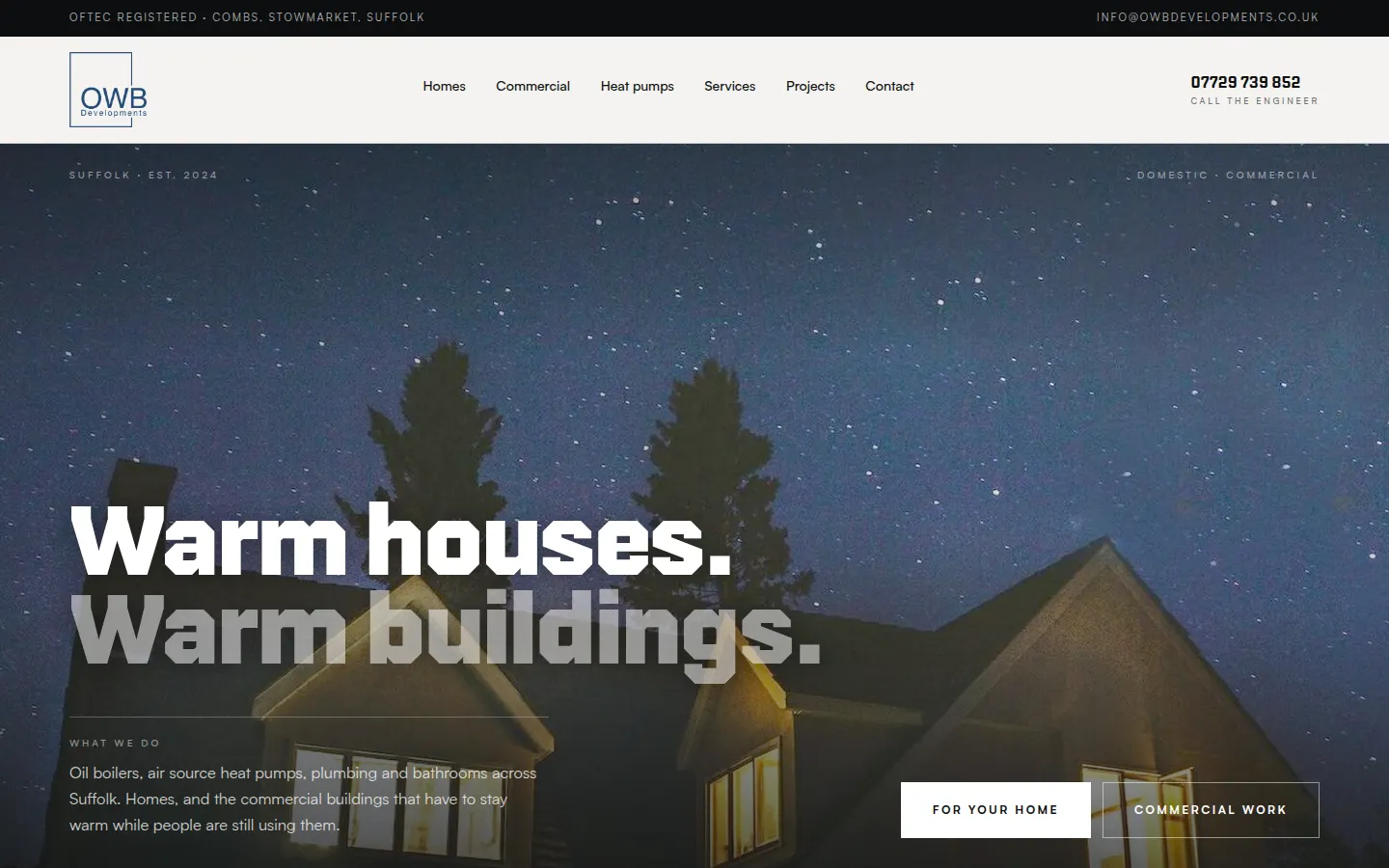 OWB Developments, a web design project by Signal Red Studio